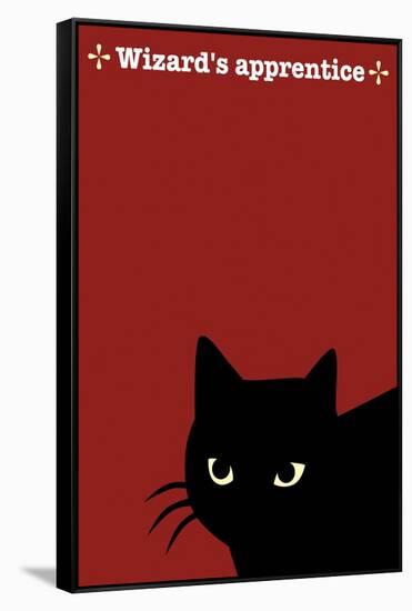 Black Cat in Red-Ikuko Kowada-Framed Stretched Canvas