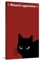 Black Cat in Red-Ikuko Kowada-Stretched Canvas