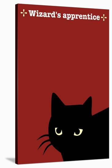 Black Cat in Red-Ikuko Kowada-Stretched Canvas