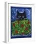 Black Cat in the Tulips-sylvia pimental-Framed Art Print