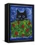Black Cat in the Tulips-sylvia pimental-Framed Stretched Canvas