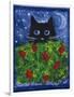 Black Cat in the Tulips-sylvia pimental-Framed Art Print