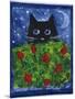 Black Cat in the Tulips-sylvia pimental-Mounted Art Print