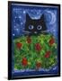 Black Cat in the Tulips-sylvia pimental-Framed Art Print