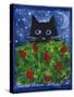 Black Cat in the Tulips-sylvia pimental-Stretched Canvas