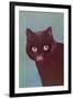 Black Cat Licking Chops-null-Framed Art Print