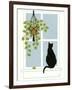 Black Cat on a Window Sill-Crockett Collection-Framed Giclee Print