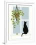 Black Cat on a Window Sill-Crockett Collection-Framed Giclee Print