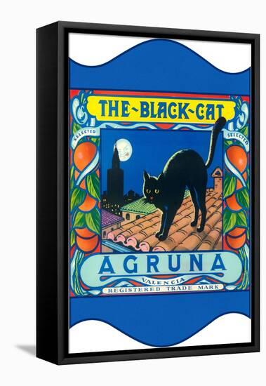 Black Cat Oranges-null-Framed Stretched Canvas