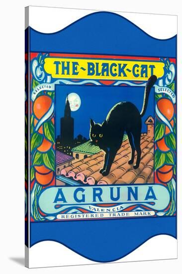 Black Cat Oranges-null-Stretched Canvas