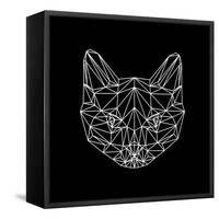 Black Cat Polygon-Lisa Kroll-Framed Stretched Canvas