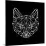 Black Cat Polygon-Lisa Kroll-Mounted Art Print