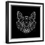 Black Cat Polygon-Lisa Kroll-Framed Art Print