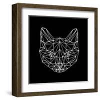 Black Cat Polygon-Lisa Kroll-Framed Art Print