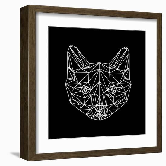 Black Cat Polygon-Lisa Kroll-Framed Art Print