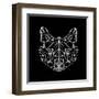 Black Cat Polygon-Lisa Kroll-Framed Art Print