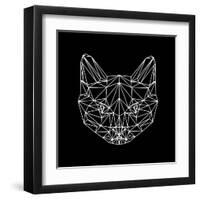 Black Cat Polygon-Lisa Kroll-Framed Art Print