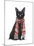 Black Cat, Red Scarf-Fab Funky-Mounted Art Print