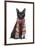 Black Cat, Red Scarf-Fab Funky-Framed Art Print