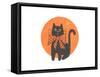 Black Cat with Bow Tie-Beverly Johnston-Framed Stretched Canvas