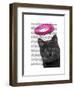 Black Cat with Pink Angel Halo-Fab Funky-Framed Art Print