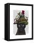 Black Cat with Teapot and Owl-Fab Funky-Framed Stretched Canvas