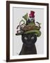 Black Cat with Teapot and Owl-Fab Funky-Framed Art Print