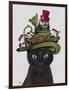 Black Cat with Teapot and Owl-Fab Funky-Framed Premium Giclee Print