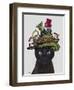 Black Cat with Teapot and Owl-Fab Funky-Framed Art Print