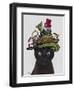 Black Cat with Teapot and Owl-Fab Funky-Framed Art Print