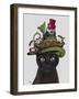 Black Cat with Teapot and Owl-Fab Funky-Framed Art Print