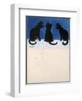 Black Cats in the Snow-Louis Wain-Framed Giclee Print