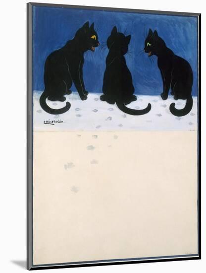 Black Cats in the Snow-Louis Wain-Mounted Giclee Print