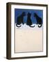 Black Cats in the Snow-Louis Wain-Framed Giclee Print