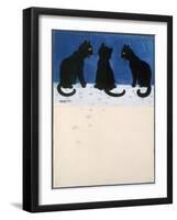 Black Cats in the Snow-Louis Wain-Framed Giclee Print