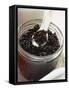 Black Caviar in Jar with Mother-Of-Pearl Spoon-null-Framed Stretched Canvas