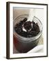 Black Caviar in Jar with Mother-Of-Pearl Spoon-null-Framed Photographic Print