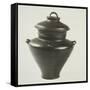 Black Ceramic Vessel with Lid, China, Longshan Culture-null-Framed Stretched Canvas