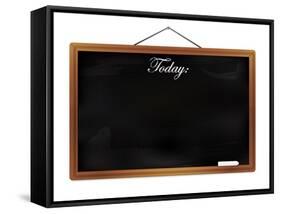 Black Chalkboard with Wooden Frame-foodbytes-Framed Stretched Canvas