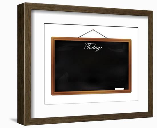 Black Chalkboard with Wooden Frame-foodbytes-Framed Art Print