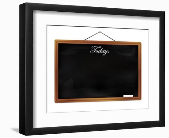 Black Chalkboard with Wooden Frame-foodbytes-Framed Art Print