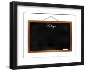 Black Chalkboard with Wooden Frame-foodbytes-Framed Art Print