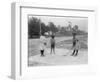 Black Children Playing Golf Photograph-Lantern Press-Framed Art Print