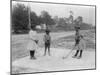 Black Children Playing Golf Photograph-Lantern Press-Mounted Art Print