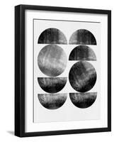Black Circle and Half Circles-Eline Isaksen-Framed Art Print