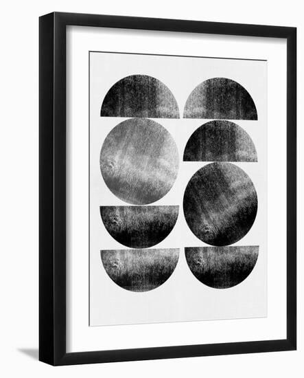 Black Circle and Half Circles-Eline Isaksen-Framed Art Print