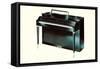 Black Console Piano-null-Framed Stretched Canvas