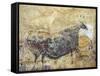 Black Cow Cave Painting at Lascaux-null-Framed Stretched Canvas