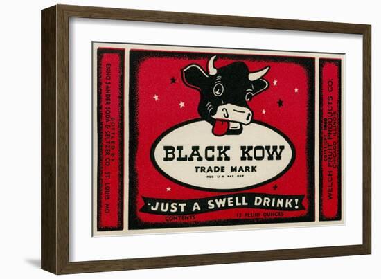 Black Cow Drink Label-null-Framed Art Print