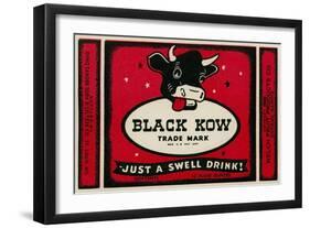 Black Cow Drink Label-null-Framed Art Print